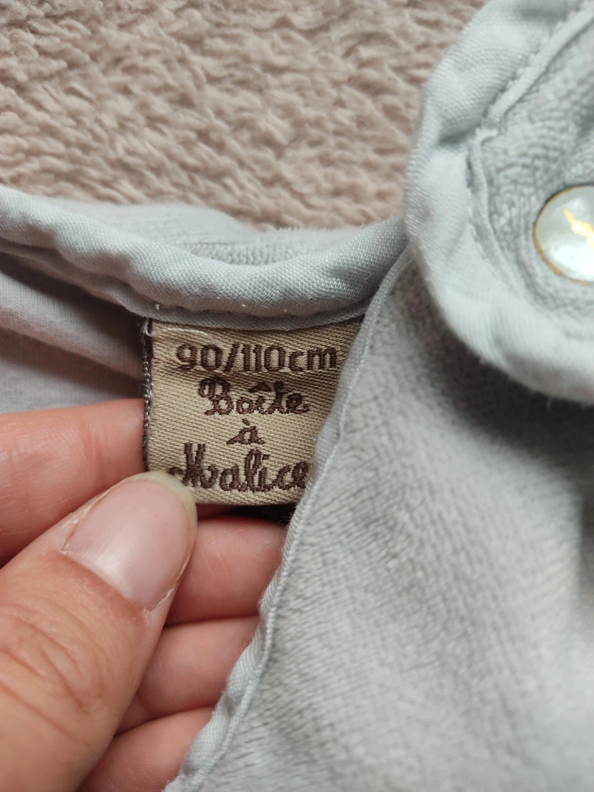 Grey velvet sleeping bag Boîte À Malices - Size 90/110 cm - Very good condition – photo 5